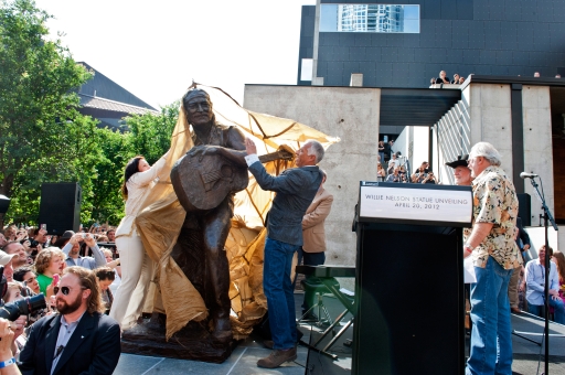 Unveiling Willie’s Statue, April 20, 2012 4:20pm Austin, TX. Corner of Willie Nelson Blvd and Lavaca